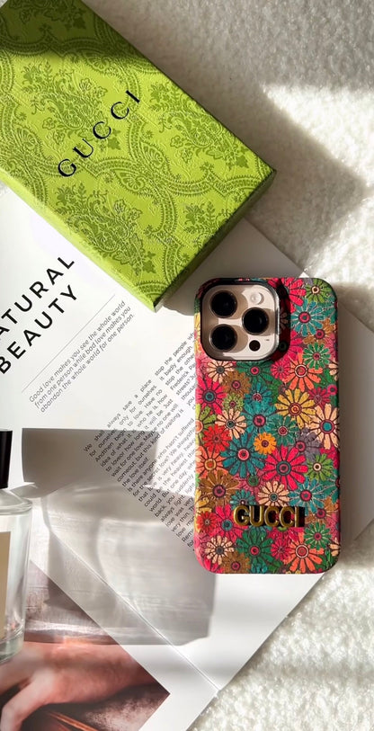 Floral Gucci Case with Plush Microfiber Interior & Sleek Shockproof Craftsmanship.