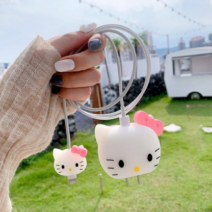 iPhone Hello Kitty Charger Protector Cover & Cable Protector