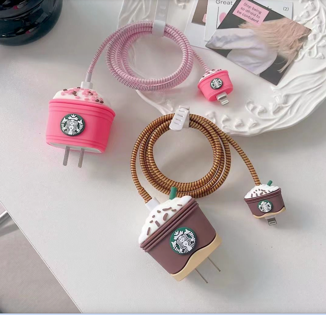 iPhone Starbucks - Inspired Charger Cover & Cable Protector