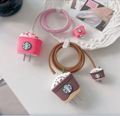 iPhone Starbucks - Inspired Charger Cover & Cable Protector
