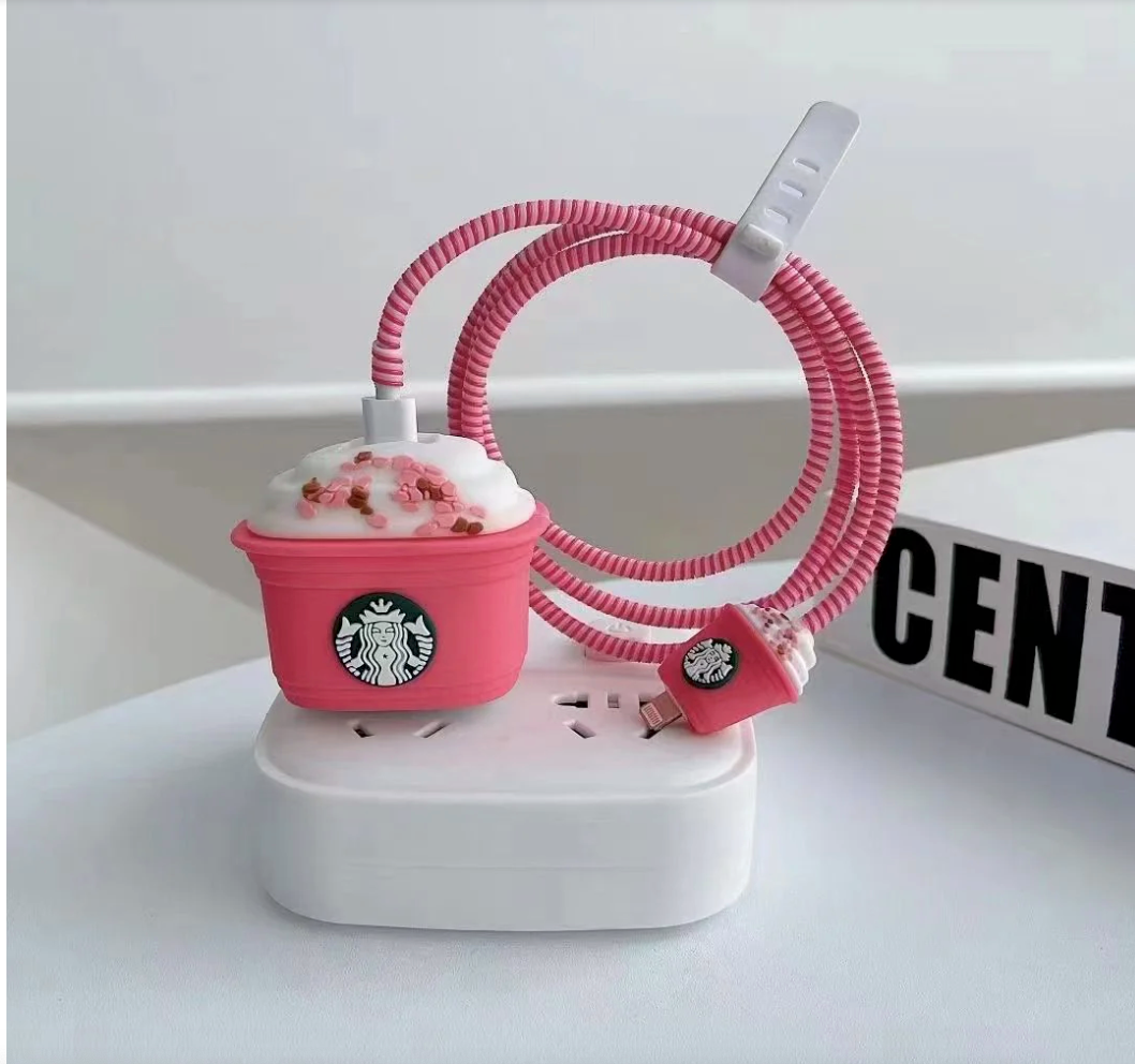 iPhone Starbucks - Inspired Charger Cover & Cable Protector