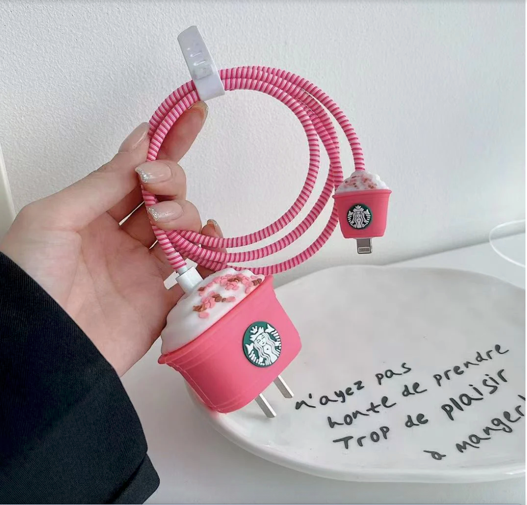 iPhone Starbucks - Inspired Charger Cover & Cable Protector