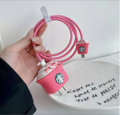 iPhone Starbucks - Inspired Charger Cover & Cable Protector